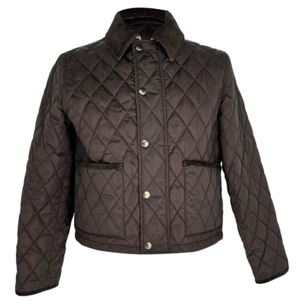 Burberry cropped gewatteerd jack in bruin polyamide