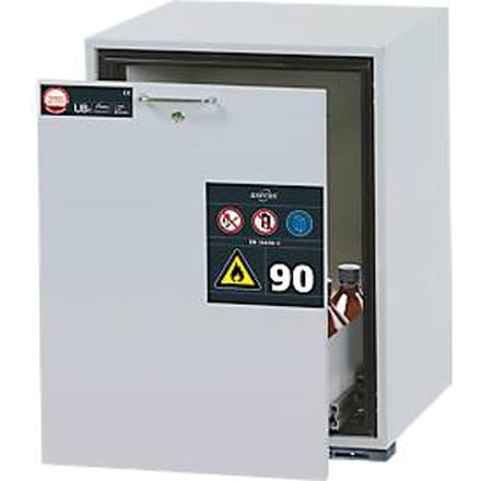 Veiligheidskast type 90 asecos UB-S-90, lade, front lichtgrijs, B 593 x D 600 x H 800 mm