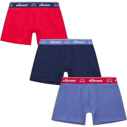 Ellesse Boxershorts voor heren met lage taille (3-pack) (Rood/Zwaar/Blauw)