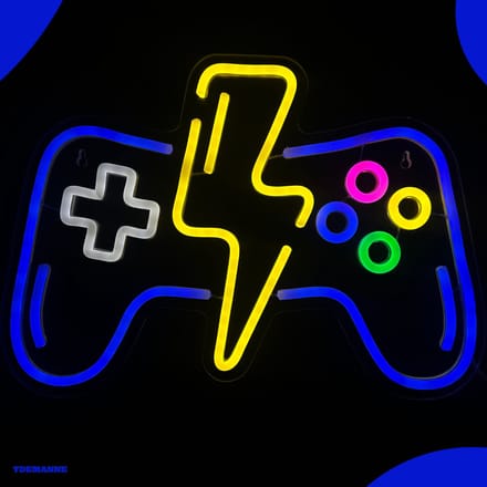 Neon Lamp - Game Controller - Bliksem - Dimbaar - Incl. Ophanghaakjes - Neon Sign - Neon Verlichting - Neon Led Lamp - Wandlamp