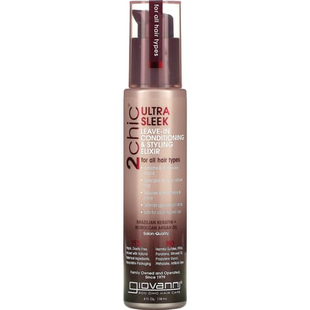 Giovanni Cosmetics - 2chic - Ultra-Sleek Leave-In Conditioning & Styling Elixir with Brazilian Keratin & Argan Oil - 118 ml