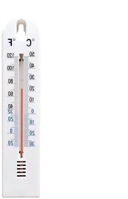 Wandthermometer - Temperatuurindicator Kamertemperatuur - Binnentemperatuur Meten - Antireflectiescherm - 205 x 43 cm - Wit
