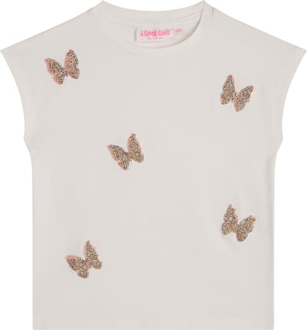 Someone ADEL-SG-02-F Meisjes T-shirt - ECRU