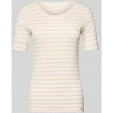 T-shirt met ronde hals en mouwen met opslag