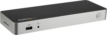 StarTech.com USB C Dock, Dual Monitor HDMI & DisplayPort 4K 30Hz, USB Type-C Laptop Docking Station, 60W Power Delivery, SD, 4 ports USB-A 3.0 Hub, GbE, Audio, Thunderbolt 3 Compatibel