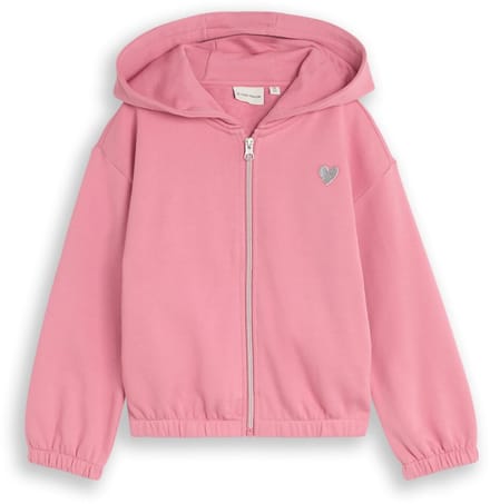 Tom Tailor - Cropped hoodie-sweatjack met borduursel - Maat 92/98 - smooth rose