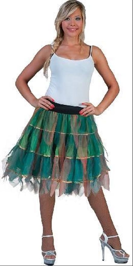 fanpoint Petticoat Fancy - Groen/goud tule rok voor dames - 50 cm