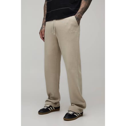 Rechte Joggingbroek Met Borduursel | Stone | Size Medium