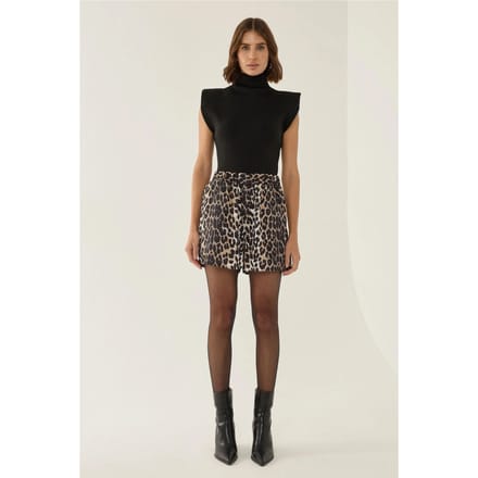 Hoge Taille Luipaardprint Mini Shorts