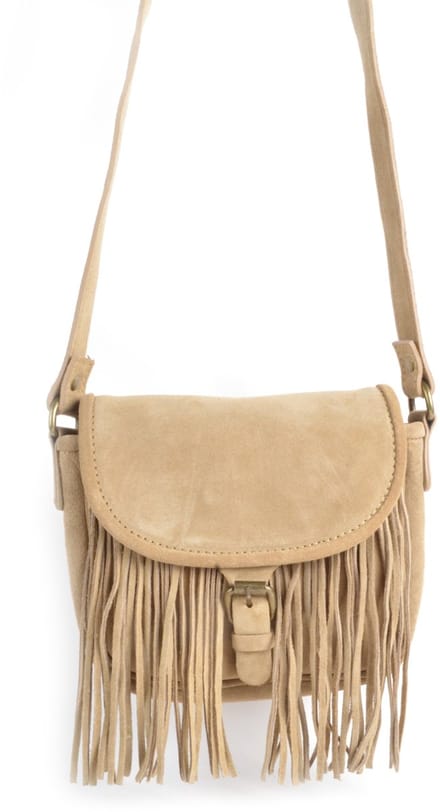 Giuliano lederen schoudertas Mirna - Made in Italy - Suede - Beige