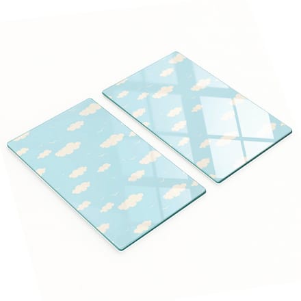 Multifunctionele decoratieve glazen borden met wolkenprint 2x30x52 cm
