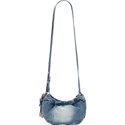 Desigual schoudertas Half Logo Denim Bag Denim Raw blauwgrijs
