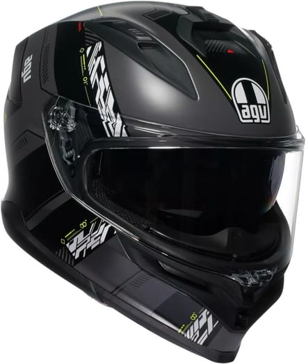 AGV K7 Kyber Mat Zwart Geel Integraalhelm - Helm