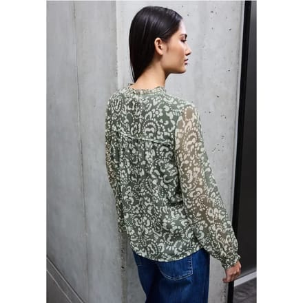 Gedessineerde chiffon blouse