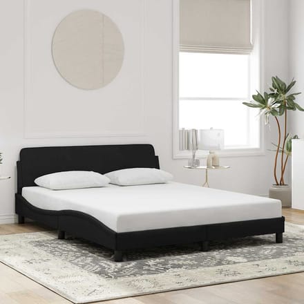 vidaXL - Bedframe - "Dover" - 160x200 - cm - fluweel - zwart