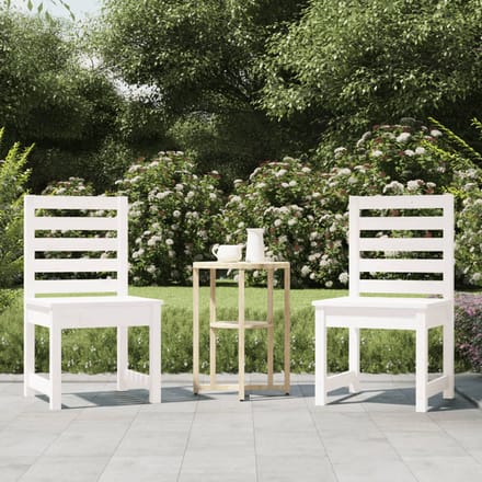 vidaXL - Tuinstoelen - 2 - st - 50x48x91,5 - cm - massief - grenenhout - wit