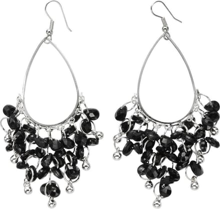 Behave - Oorhangers zwart glas - Statement feeststijl - 9 cm