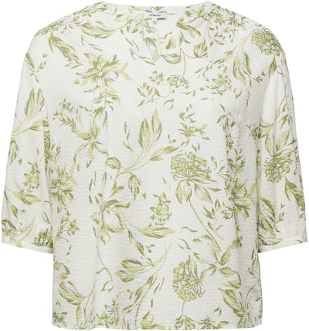 s.Oliver - female - Seersucker blouse met plooien