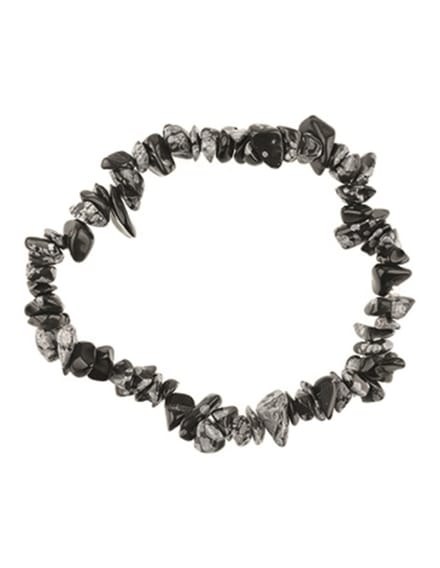 Obsidiaan sneeuwvlok splitarmband