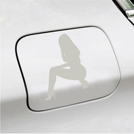 Bumpersticker - Vrouw - 14 X 10 - Zilver