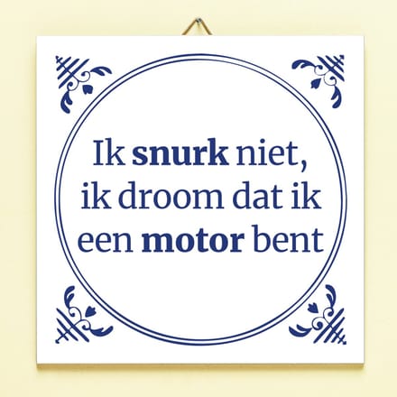 Tegeltje Ik Snurk Niet van Ditverzinjeniet.nl