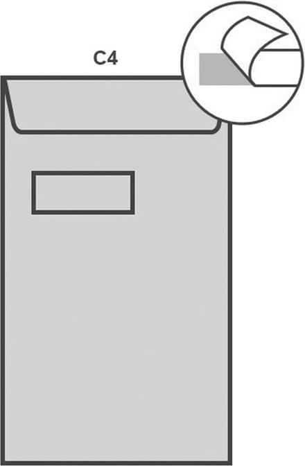 Specipack Witte akte envelop C4 229 x 324 mm venster links doos 250 stuks
