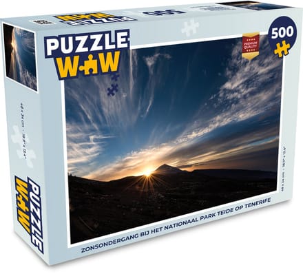 Puzzel Zonsondergang bij het Nationaal park Teide op Tenerife - Legpuzzel - Puzzel 500 stukjes