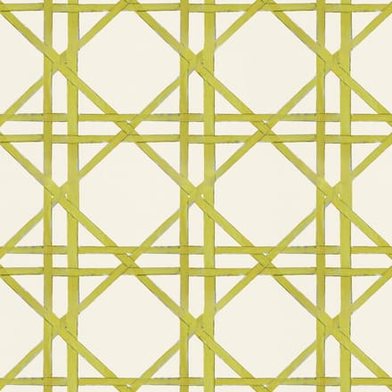 Behang Bamboo braided trellis geel