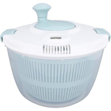 Slaspinner PP 5L Multifunctionele Slaspinner Groentedroger Fruitwasser met Deksel Afgietkom Zeef voor Thuis L white