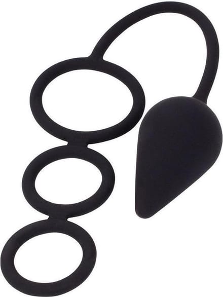 Buttplug met penisringen "The Prison"