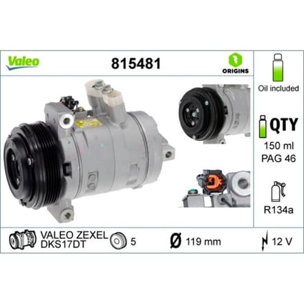 Airco-compressor VALEO ORIGINS NEW O.E. TECHNOLOGIE VALEO 815481