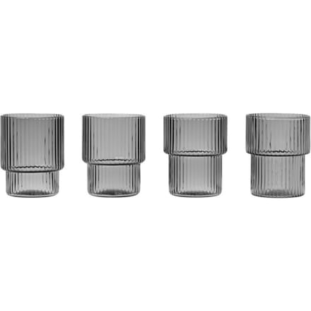 Ferm Living - Ripple kleine glazen (Set van 4) - smoked grey - 4 - 6 Wochen