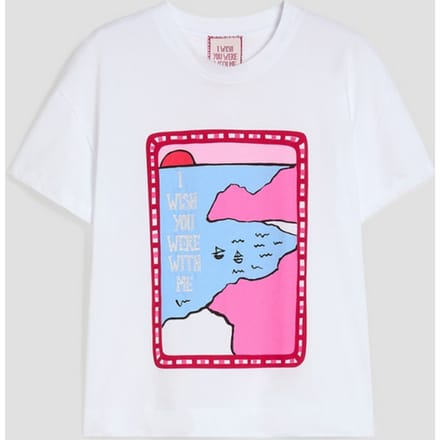 katoenen t-shirt met witte borduurwerk