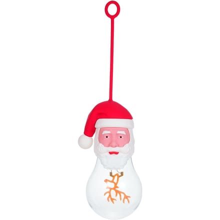 Ampoule décorative de Noël rechargeable avec corde de suspension en silicone Tête de Père Noël 1 Pack white