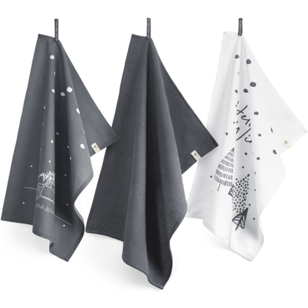 Walra Kerst Theedoeken & Handdoeken - Hello Winter - 3 stuks - Blauw