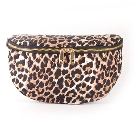 Giuliano lederen heuptas Sofie - Metallic panter - Made in Italy - Zwart