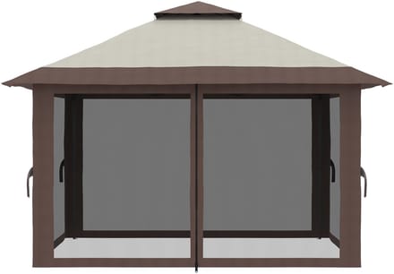 Beige Opvouwbaar Prieel-UV Bestendig Waterdicht-Hoogte Verstelbaar-Tuin 4x4m