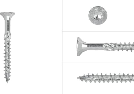 Wovar Spaanplaatschroeven Verzinkt 6 x 60 mm Torx 30 Deeldraad | Doos 100 Stuks