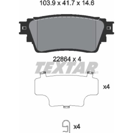 Remblokset TEXTAR 2286401, achter
