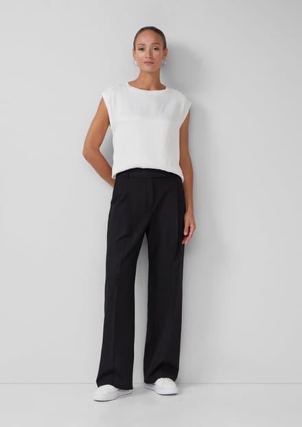 s.Oliver BLACK LABEL - Dames broek - Maat 42 - Vrouwen - ZWART - voering