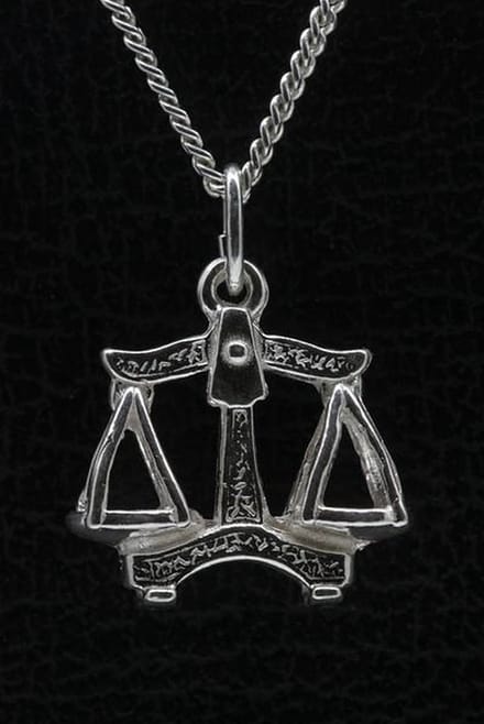 Zilveren Sterrenbeeld Weegschaal ketting hanger - groot