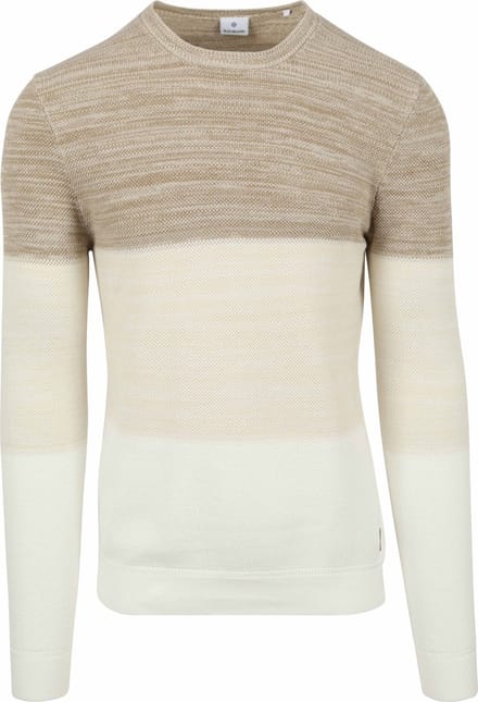 Blue Industry Pullover Strepen Beige - Maat XL - Heren - Pullovers