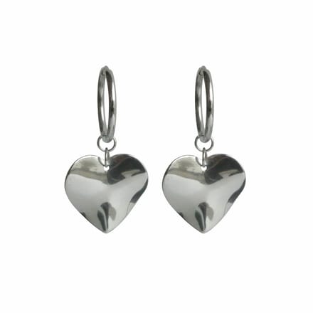 FlowJewels - oorbellen - hart - stainless steel - zilver