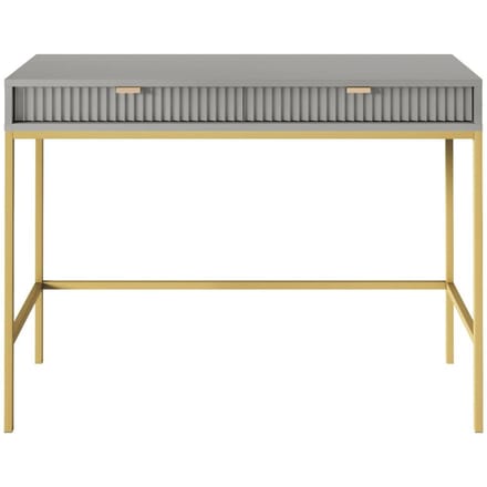 Selsey Vellore - Toilettafel 104 cm - grijs met geribbelde fronten en gouden frame