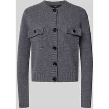 Regular fit gebreid jack van zuivere scheerwol, model 'SFABRI'