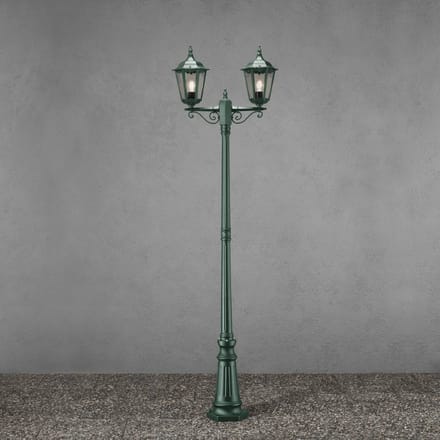 Konstsmide Mastlamp Firenze, 2-lamps, groen