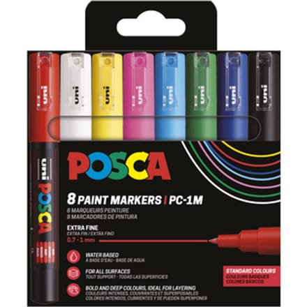 Posca stiften set - Markers op waterbasis voor elk oppervlak - 0.7 mm