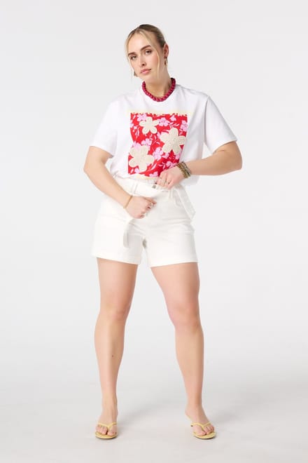 MS Mode Shorts Denim short met tailleband