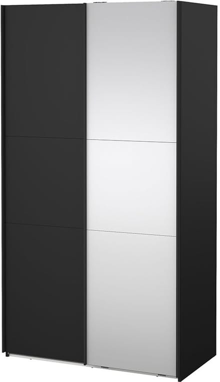 Como schuifdeurkast 2 deuren 120x220cm mat zwart.