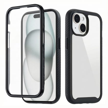 imoshion Hoesje - Geschikt voor Apple iPhone 15 - 360° Full Protective Case - Zwart